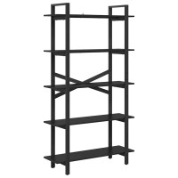 Produktbild för Hyllsystem Svart Ek 100 x 33,5 x 178 cm Konstruerat trä
