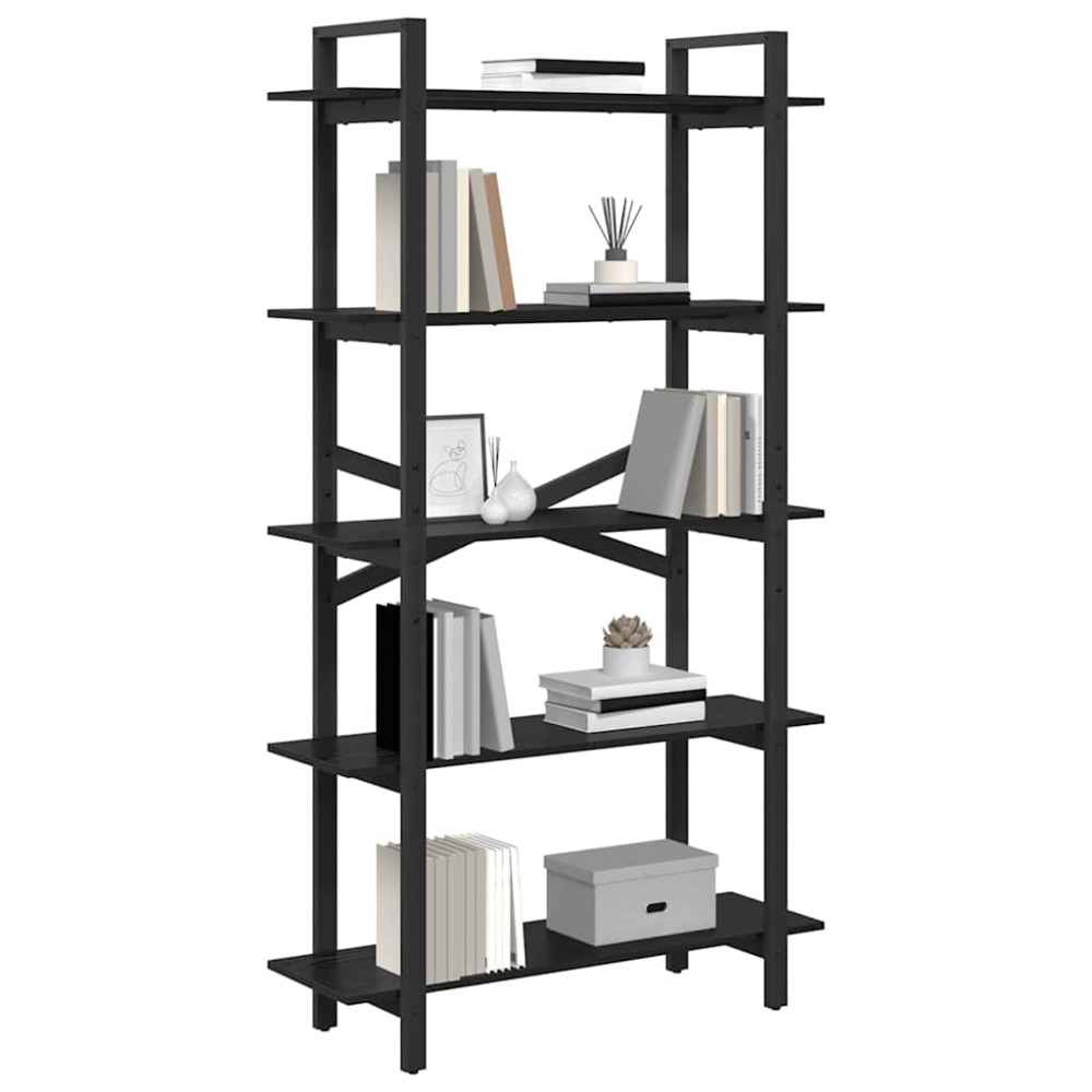 Produktbild för Hyllsystem Svart Ek 100 x 33,5 x 178 cm Konstruerat trä