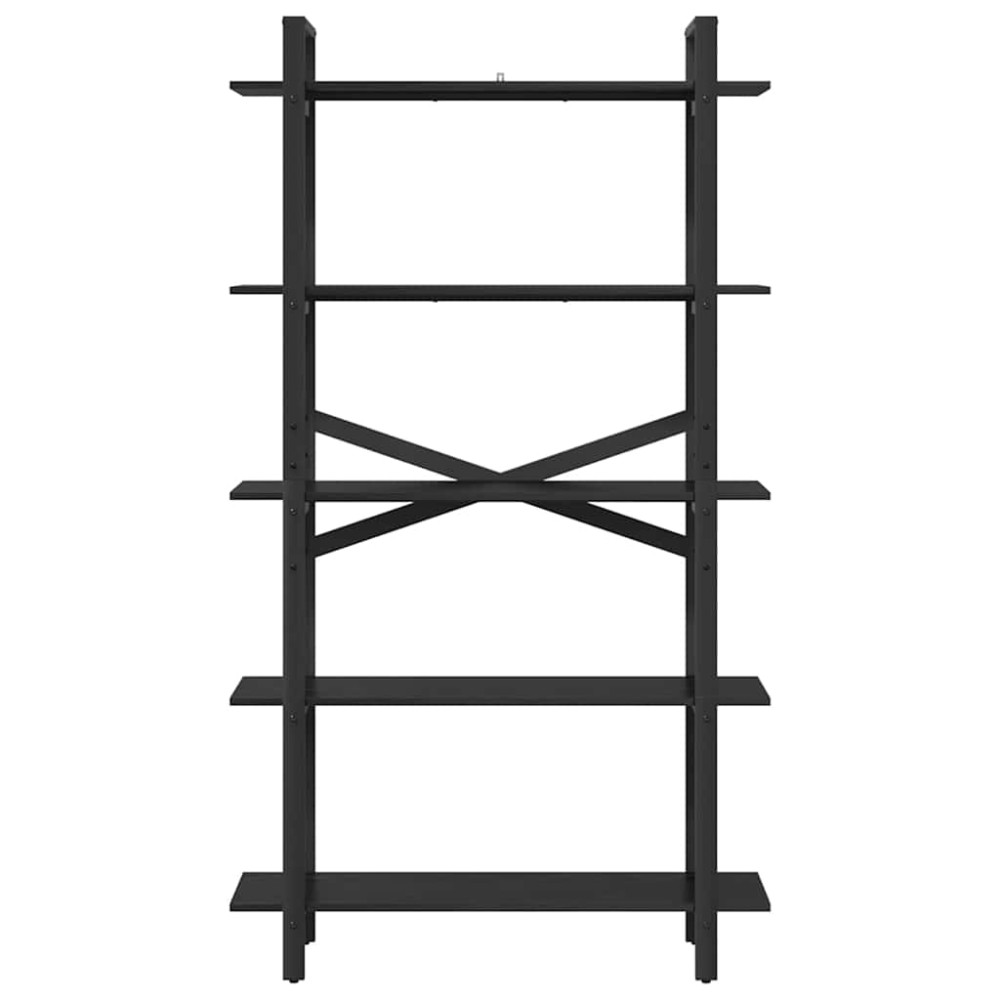 Produktbild för Hyllsystem Svart Ek 100 x 33,5 x 178 cm Konstruerat trä
