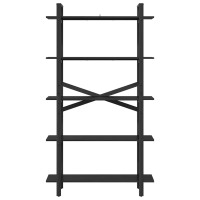 Produktbild för Hyllsystem Svart Ek 100 x 33,5 x 178 cm Konstruerat trä