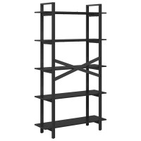 Produktbild för Hyllsystem Svart Ek 100 x 33,5 x 178 cm Konstruerat trä