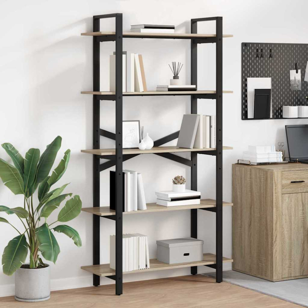 Produktbild för Hyllsystem Sonoma-ek 100 x 33,5 x 178 cm Konstruerat trä