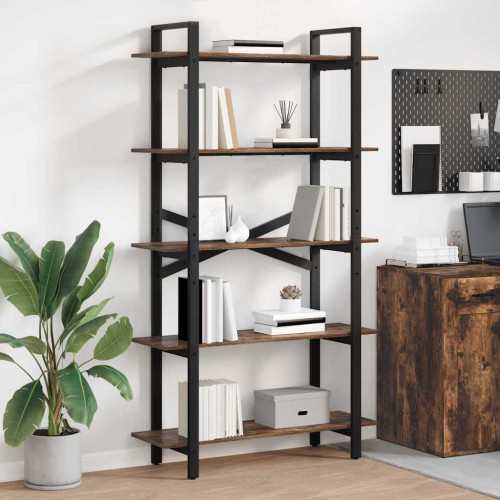 vidaXL Hyllsystem Rökt ek 100 x 33,5 x 178 cm Konstruerat trä