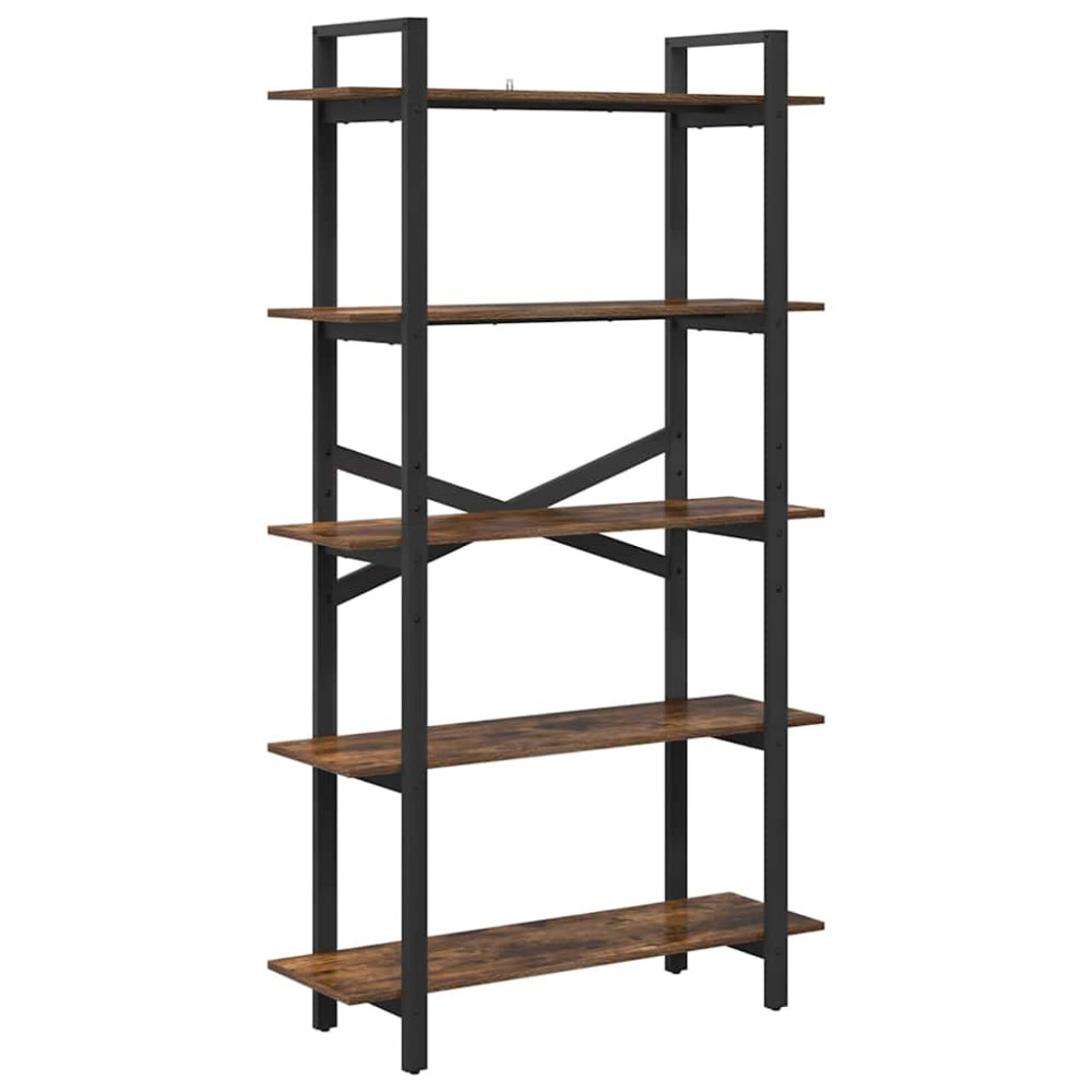 Produktbild för Hyllsystem Rökt ek 100 x 33,5 x 178 cm Konstruerat trä