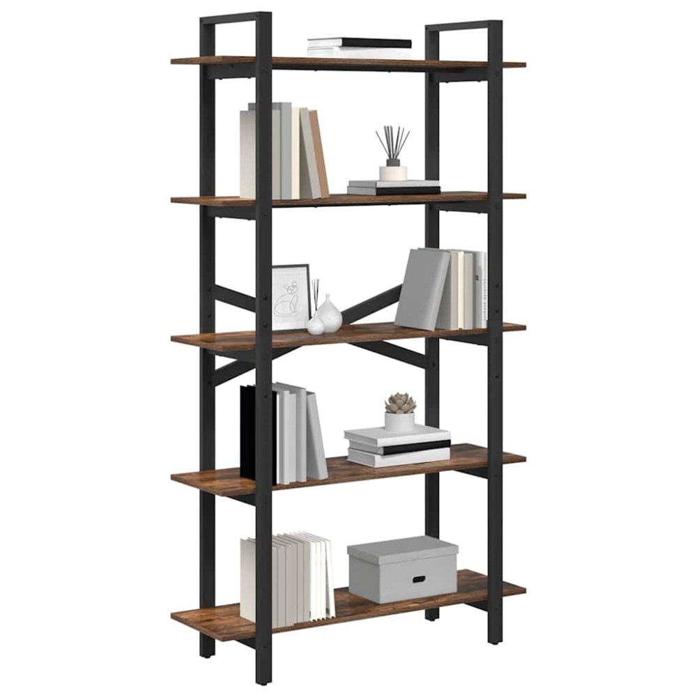 Produktbild för Hyllsystem Rökt ek 100 x 33,5 x 178 cm Konstruerat trä