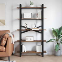Produktbild för Hyllsystem Rökt ek 100 x 33,5 x 178 cm Konstruerat trä