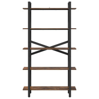 Produktbild för Hyllsystem Rökt ek 100 x 33,5 x 178 cm Konstruerat trä