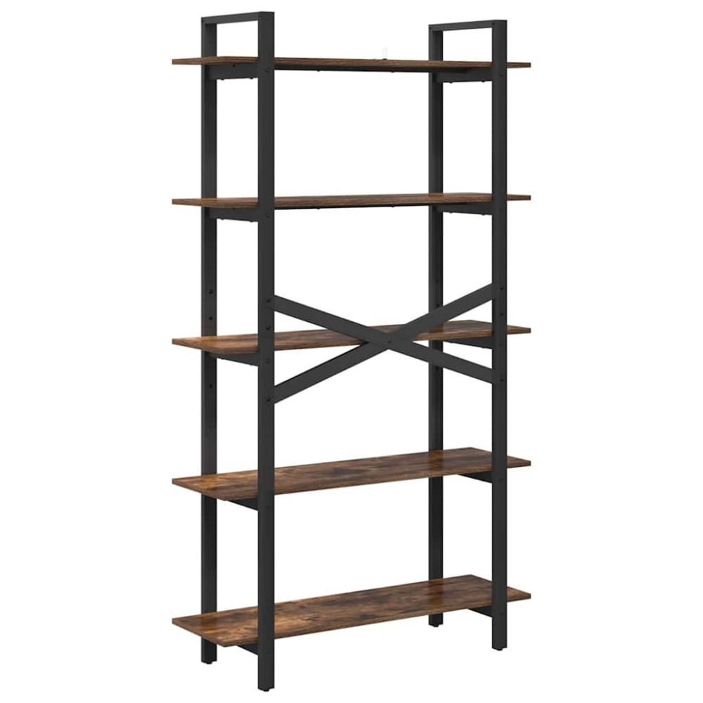 Produktbild för Hyllsystem Rökt ek 100 x 33,5 x 178 cm Konstruerat trä