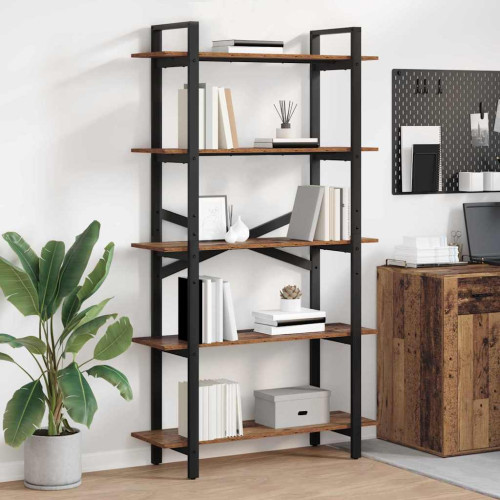 vidaXL Hyllsystem Gammalt trä 100 x 33,5 x 178 cm Konstruerat trä