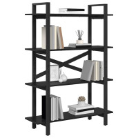 Produktbild för Hyllsystem Svart Ek 100 x 33,5 x 140 cm Konstruerat trä