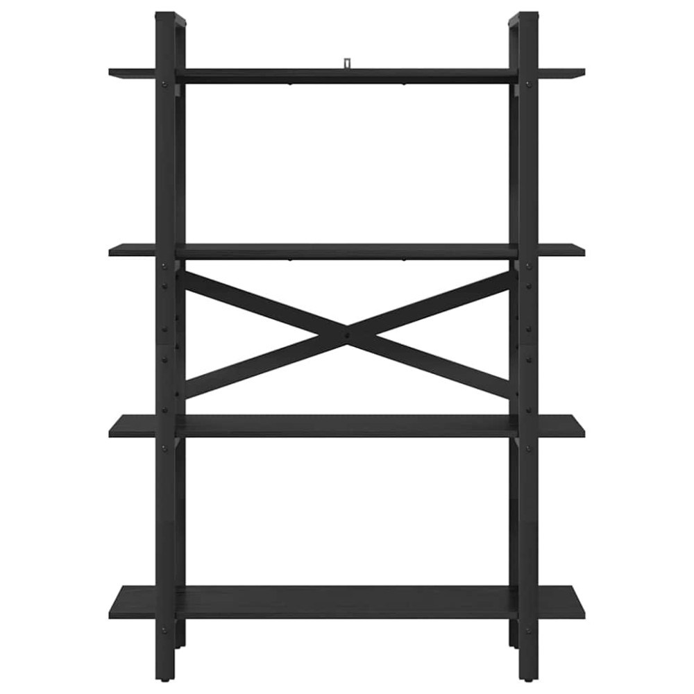 Produktbild för Hyllsystem Svart Ek 100 x 33,5 x 140 cm Konstruerat trä