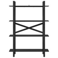 Produktbild för Hyllsystem Svart Ek 100 x 33,5 x 140 cm Konstruerat trä