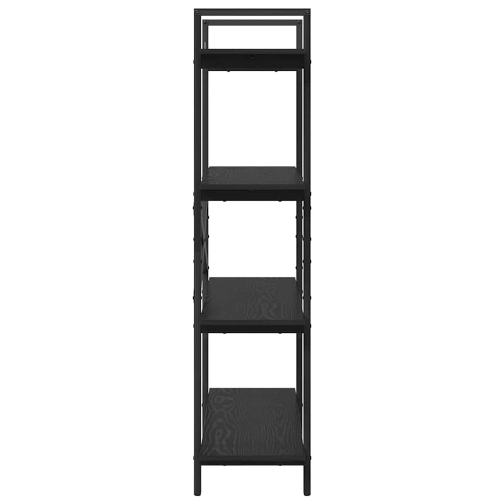 Produktbild för Hyllsystem Svart Ek 100 x 33,5 x 140 cm Konstruerat trä