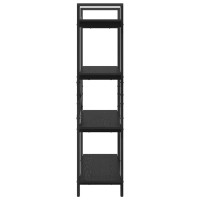Produktbild för Hyllsystem Svart Ek 100 x 33,5 x 140 cm Konstruerat trä