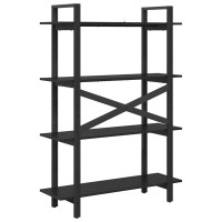 Produktbild för Hyllsystem Svart Ek 100 x 33,5 x 140 cm Konstruerat trä