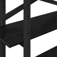 Produktbild för Hyllsystem Svart Ek 100 x 33,5 x 140 cm Konstruerat trä