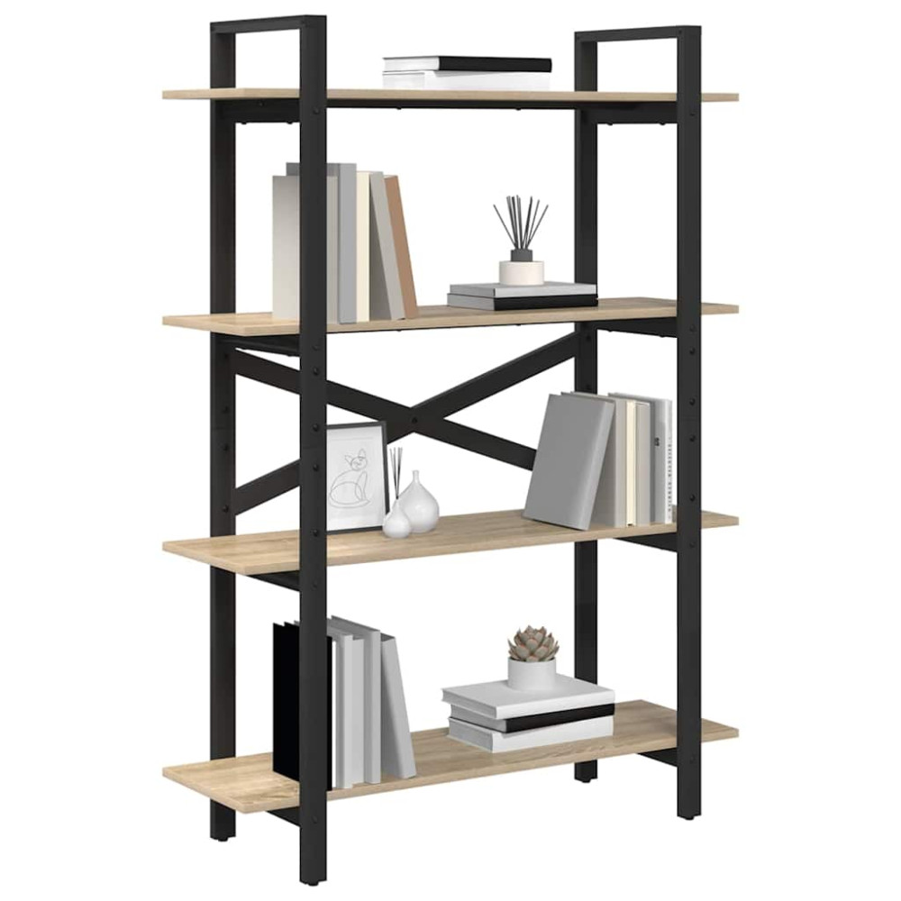 Produktbild för Hyllsystem Sonoma-ek 100 x 33,5 x 140 cm Konstruerat trä