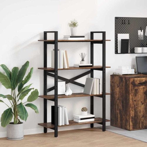 vidaXL Hyllsystem Rökt ek 100 x 33,5 x 140 cm Konstruerat trä