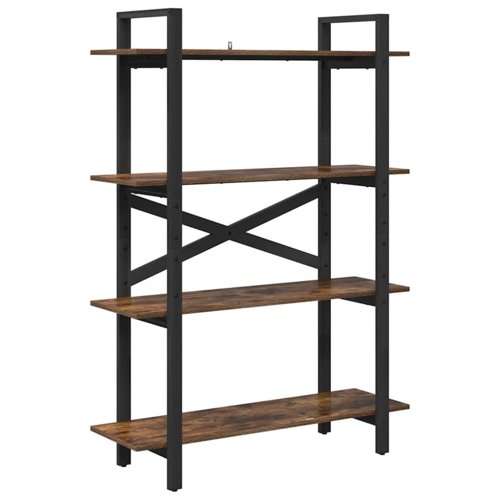 Produktbild för Hyllsystem Rökt ek 100 x 33,5 x 140 cm Konstruerat trä