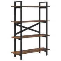 Produktbild för Hyllsystem Rökt ek 100 x 33,5 x 140 cm Konstruerat trä