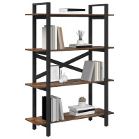 Produktbild för Hyllsystem Rökt ek 100 x 33,5 x 140 cm Konstruerat trä