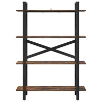 Produktbild för Hyllsystem Rökt ek 100 x 33,5 x 140 cm Konstruerat trä