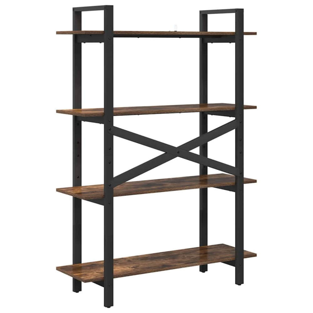 Produktbild för Hyllsystem Rökt ek 100 x 33,5 x 140 cm Konstruerat trä