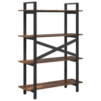 Produktbild för Hyllsystem Rökt ek 100 x 33,5 x 140 cm Konstruerat trä