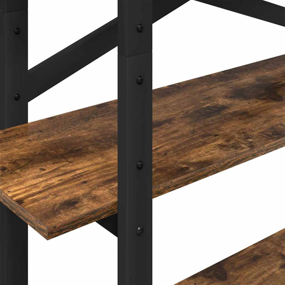 Produktbild för Hyllsystem Rökt ek 100 x 33,5 x 140 cm Konstruerat trä