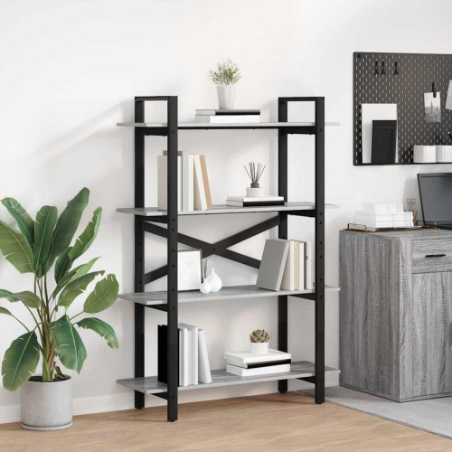 vidaXL Hyllsystem Grå Sonoma 100 x 33,5 x 140 cm Konstruerat trä
