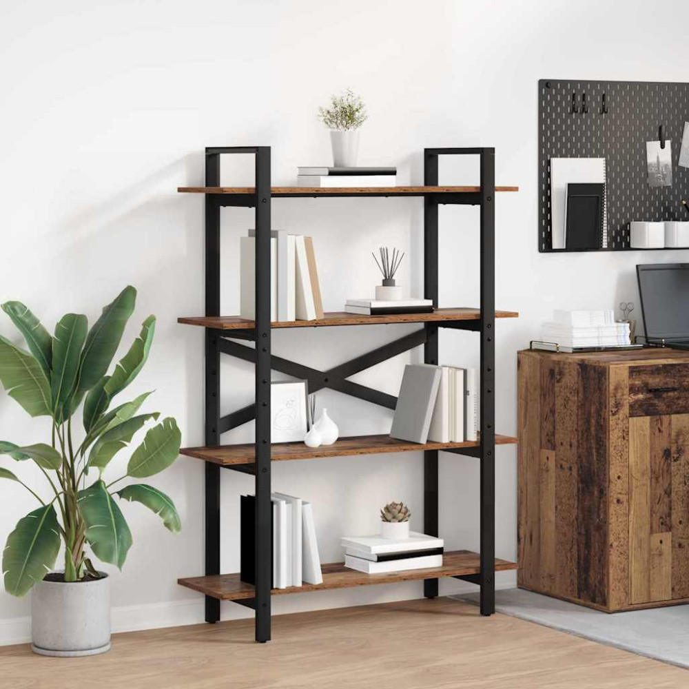 Produktbild för Hyllsystem Gammalt trä 100 x 33,5 x 140 cm Konstruerat trä