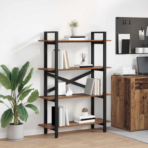 vidaXL Hyllsystem Gammalt trä 100 x 33,5 x 140 cm Konstruerat trä