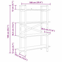 Produktbild för Hyllsystem Artisan Ek 100 x 33,5 x 140 cm Konstruerat trä