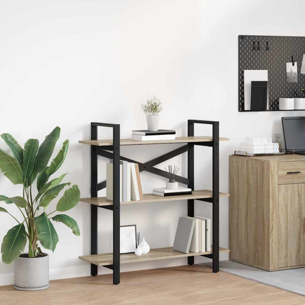 Produktbild för Hyllsystem Sonoma-ek 100 x 33,5 x 102 cm Konstruerat trä