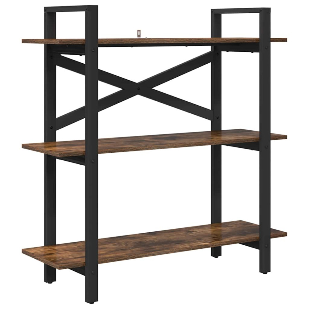 Produktbild för Hyllsystem Rökt ek 100 x 33,5 x 102 cm Konstruerat trä