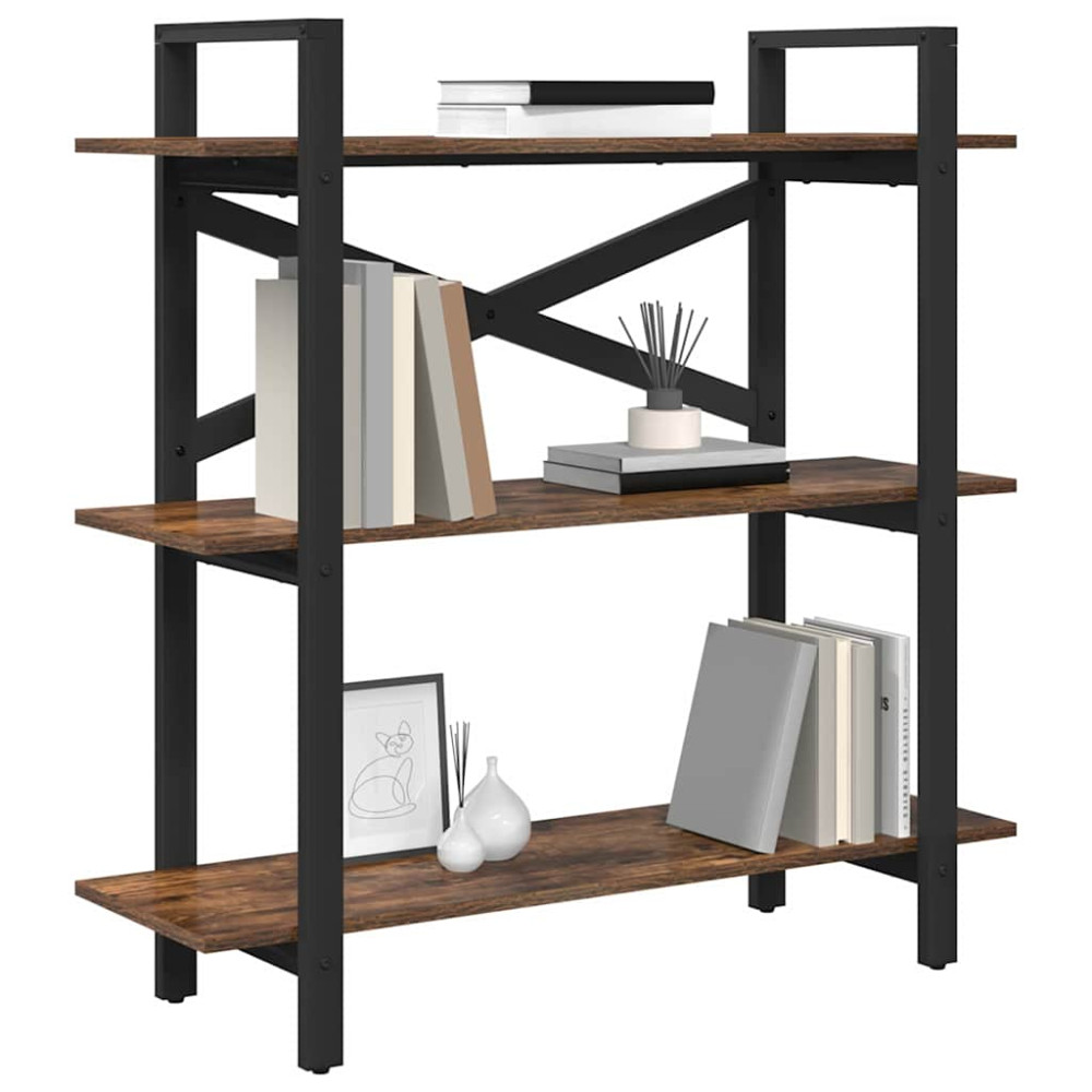 Produktbild för Hyllsystem Rökt ek 100 x 33,5 x 102 cm Konstruerat trä