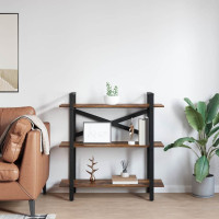 Produktbild för Hyllsystem Rökt ek 100 x 33,5 x 102 cm Konstruerat trä