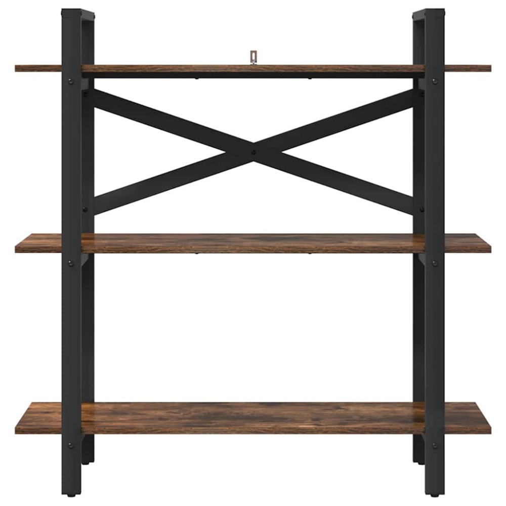 Produktbild för Hyllsystem Rökt ek 100 x 33,5 x 102 cm Konstruerat trä
