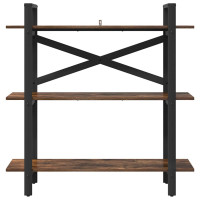 Produktbild för Hyllsystem Rökt ek 100 x 33,5 x 102 cm Konstruerat trä