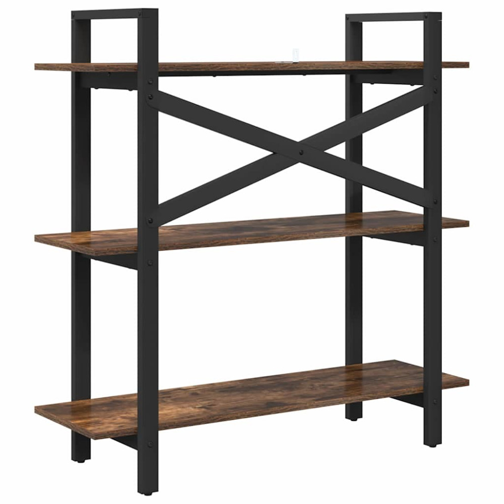 Produktbild för Hyllsystem Rökt ek 100 x 33,5 x 102 cm Konstruerat trä