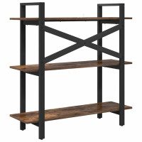 Produktbild för Hyllsystem Rökt ek 100 x 33,5 x 102 cm Konstruerat trä