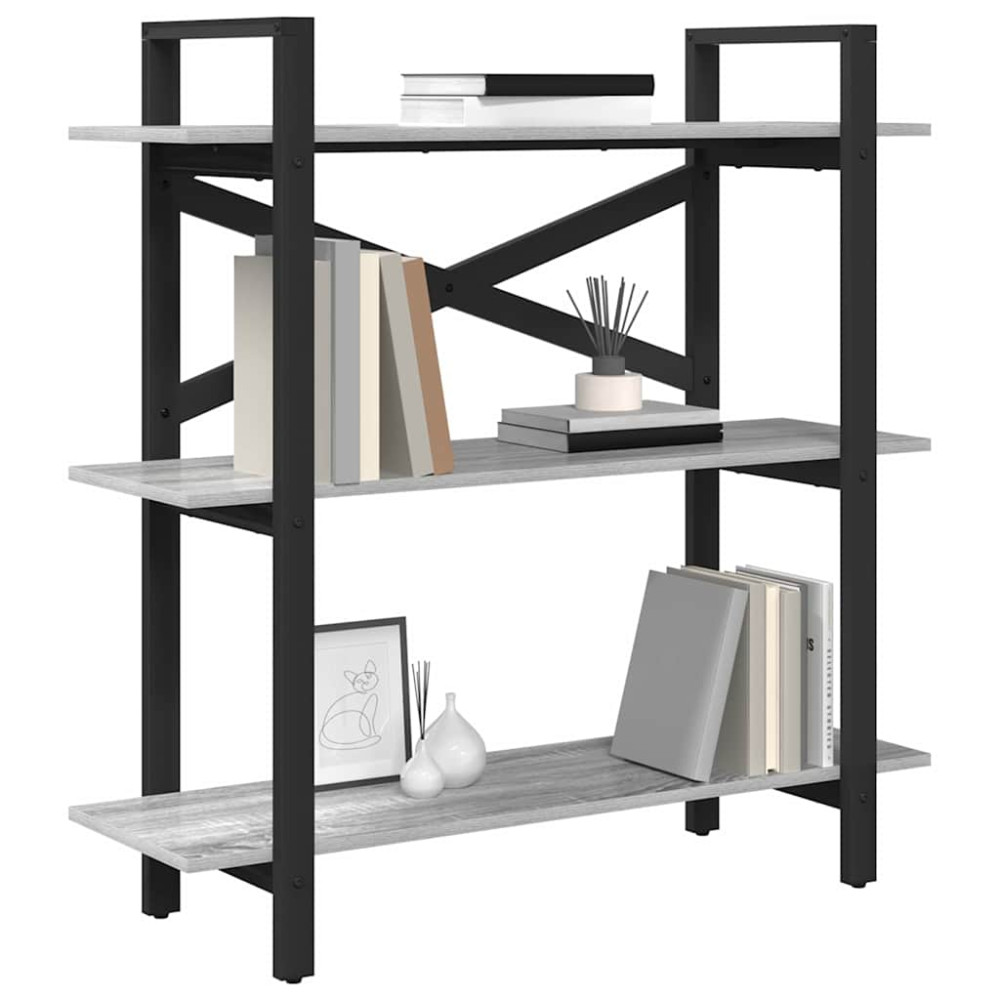 Produktbild för Hyllsystem Grå Sonoma 100 x 33,5 x 102 cm Konstruerat trä