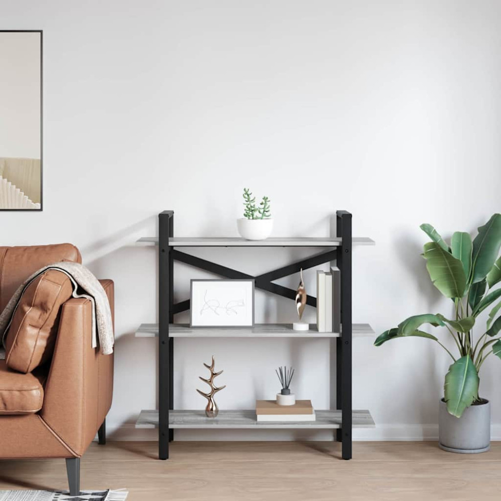 Produktbild för Hyllsystem Grå Sonoma 100 x 33,5 x 102 cm Konstruerat trä