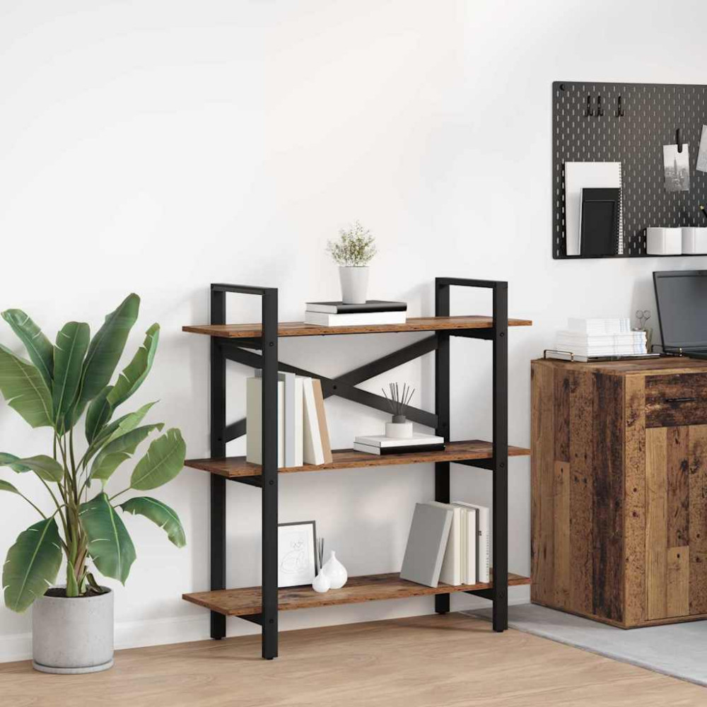 Produktbild för Hyllsystem Gammalt trä 100 x 33,5 x 102 cm Konstruerat trä