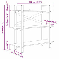 Produktbild för Hyllsystem Artisan Ek 100 x 33,5 x 102 cm Konstruerat trä