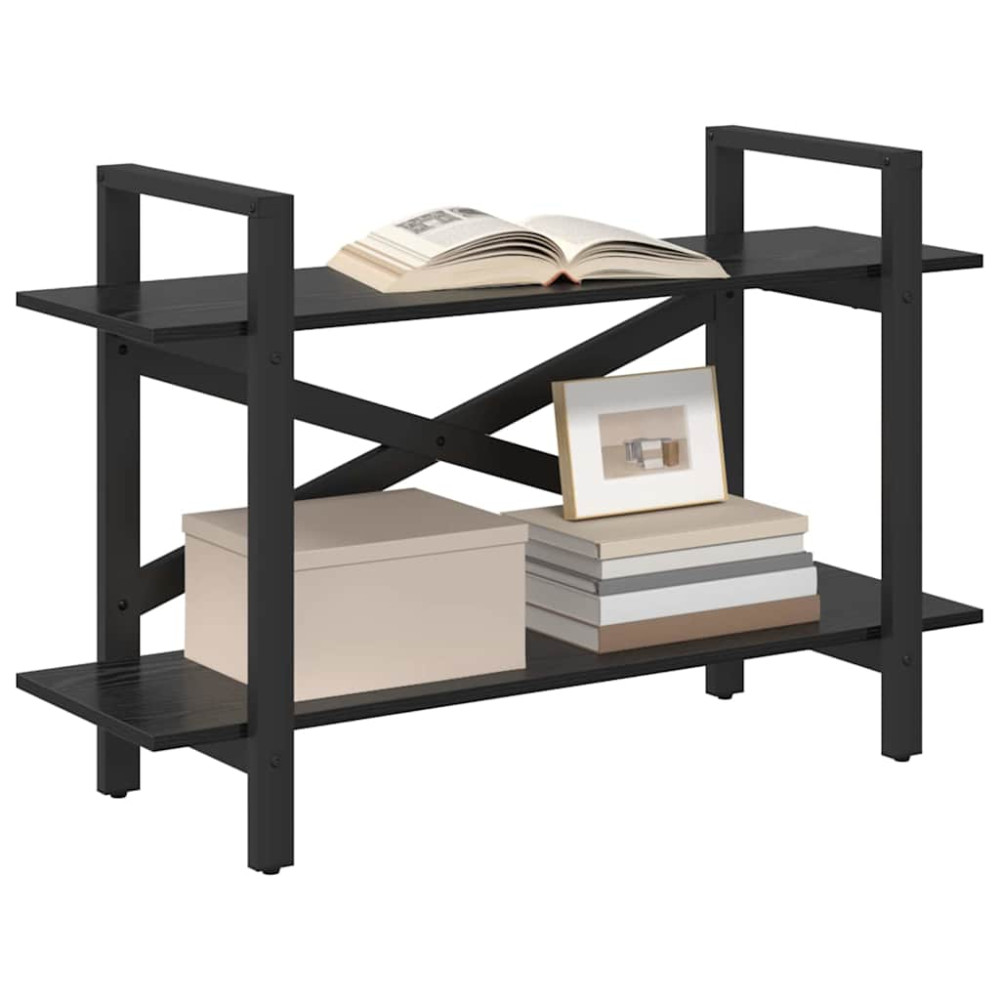 Produktbild för Hyllsystem Svart Ek 100 x 33,5 x 64 cm Konstruerat trä