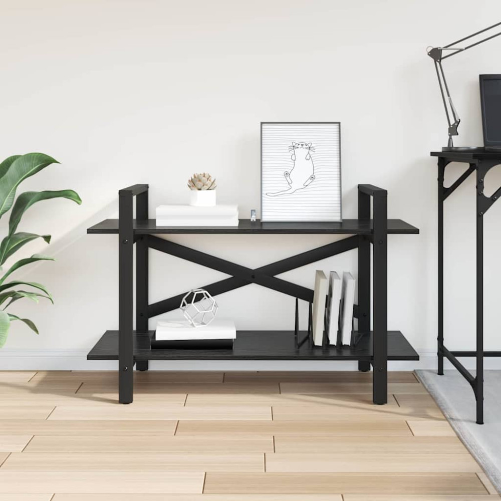 Produktbild för Hyllsystem Svart Ek 100 x 33,5 x 64 cm Konstruerat trä