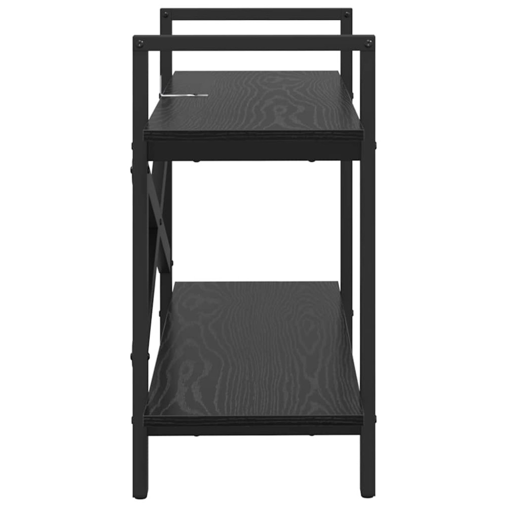 Produktbild för Hyllsystem Svart Ek 100 x 33,5 x 64 cm Konstruerat trä