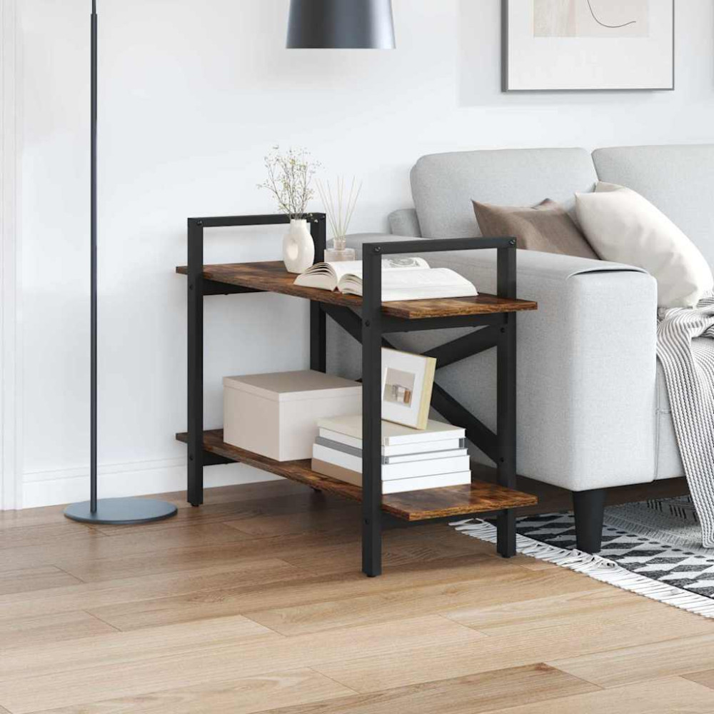 Produktbild för Hyllsystem Rökt ek 100 x 33,5 x 64 cm Konstruerat trä