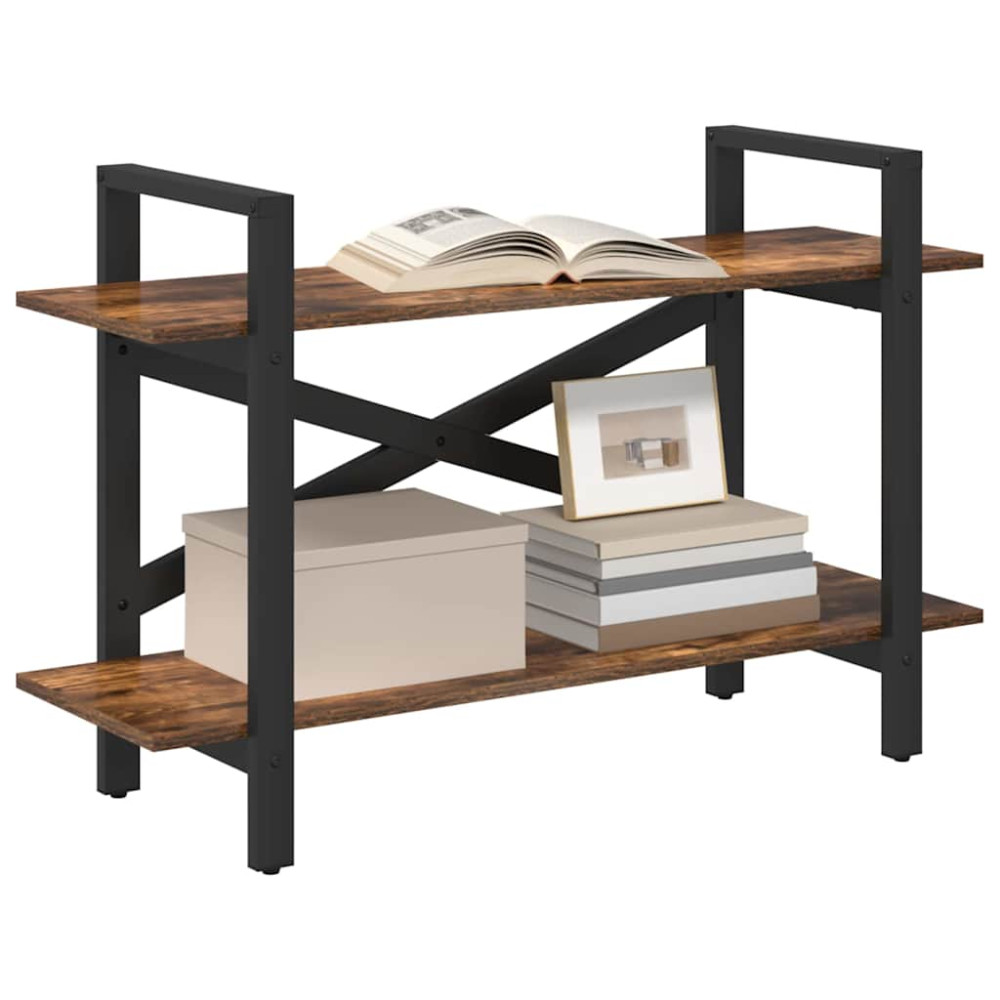 Produktbild för Hyllsystem Rökt ek 100 x 33,5 x 64 cm Konstruerat trä